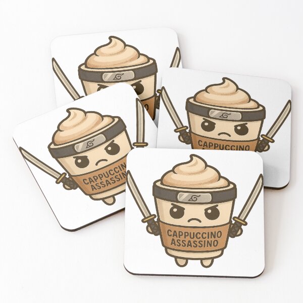Item preview, Cappuccino Assassino (Kawaii) designed and sold by WhimsyGraph.