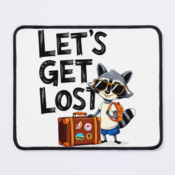 Item preview, Let’s Get Lost Cute Traveling Raccoon with Suitcase designed and sold by Taans-Creation.