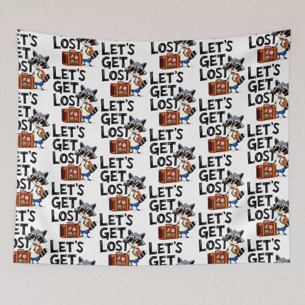 Item preview, Let’s Get Lost Cute Traveling Raccoon with Suitcase designed and sold by Taans-Creation.
