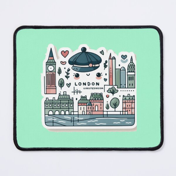 Item preview, London, United Kingdom – Minimalist Watercolor Cityscape Sticker, designed and sold by PaintMeWorld.