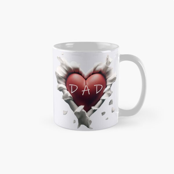 Item preview, Heart-shaped design with "DAD" text, torn paper effect. designed and sold by hardingcarl2.