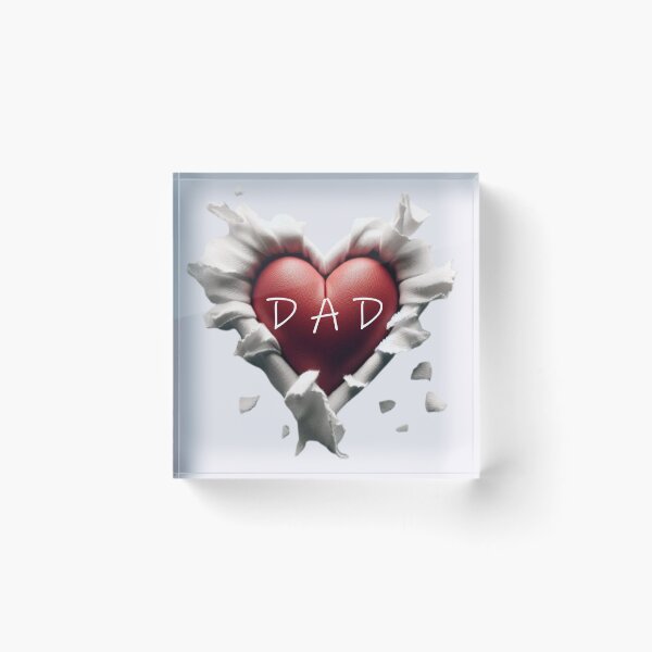 Item preview, Heart-shaped design with "DAD" text, torn paper effect. designed and sold by hardingcarl2.