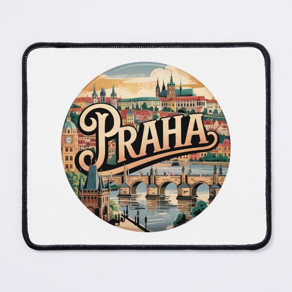 Item preview, Classic "Praha" – Vintage Prague Souvenir with Iconic Landmarks designed and sold by Zibis09.
