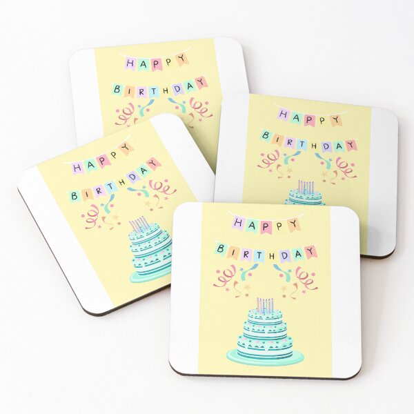 Item preview, HAPPY BIRTHDAY, BIRTHDAY CAKE, PARTY, CARD, BUTTER YELLOW  designed and sold by AASparksDesigns.
