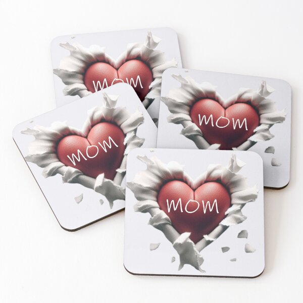 Item preview, Heart-shaped design with "MOM" text, torn paper effect designed and sold by hardingcarl2.