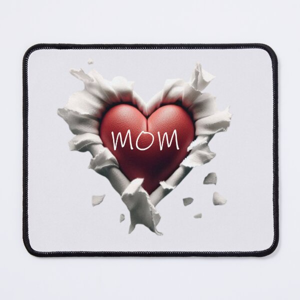 Item preview, Heart-shaped design with "MOM" text, torn paper effect designed and sold by hardingcarl2.