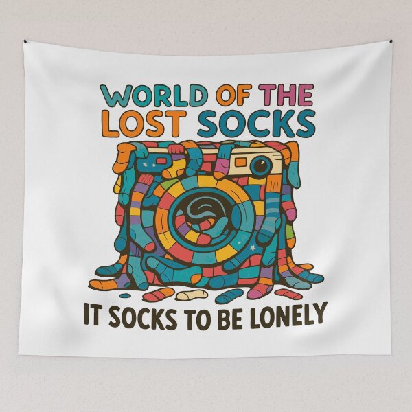 Item preview, Funny Vanish Socks World Missing But Not Forgotten designed and sold by Blok45.