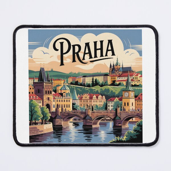 Item preview, Classic "Praha" – Vintage Prague Souvenir with Iconic Landmarks designed and sold by Zibis09.