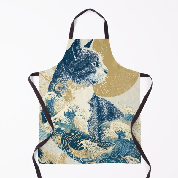 Item preview, Moonlit Waves and a Watchful Cat designed and sold by Cat-Wave-Dream.