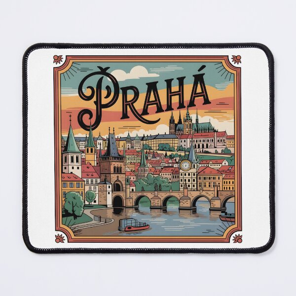 Item preview, Classic "Praha" – Vintage Prague Souvenir with Iconic Landmarks designed and sold by Zibis09.