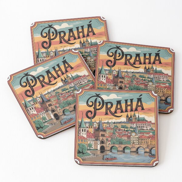 Item preview, Classic "Praha" – Vintage Prague Souvenir with Iconic Landmarks designed and sold by Zibis09.