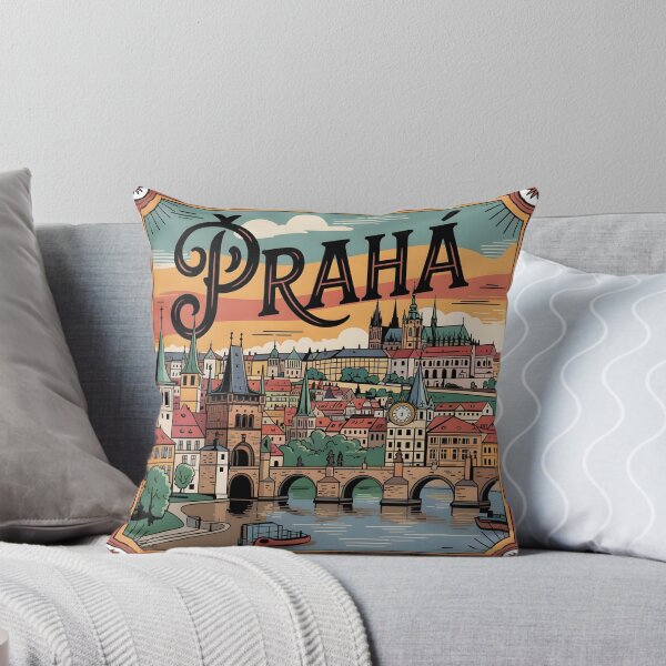 Item preview, Classic "Praha" – Vintage Prague Souvenir with Iconic Landmarks designed and sold by Zibis09.