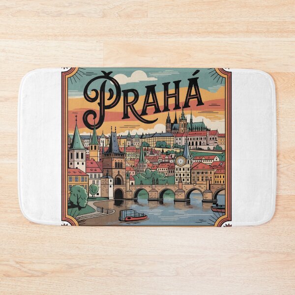 Item preview, Classic "Praha" – Vintage Prague Souvenir with Iconic Landmarks designed and sold by Zibis09.