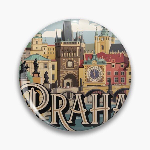 Item preview, Classic "Praha" – Vintage Prague Souvenir with Iconic Landmarks designed and sold by Zibis09.