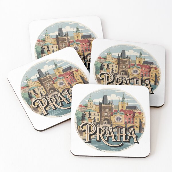 Item preview, Classic "Praha" – Vintage Prague Souvenir with Iconic Landmarks designed and sold by Zibis09.