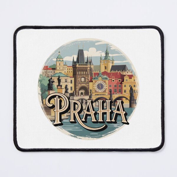 Item preview, Classic "Praha" – Vintage Prague Souvenir with Iconic Landmarks designed and sold by Zibis09.
