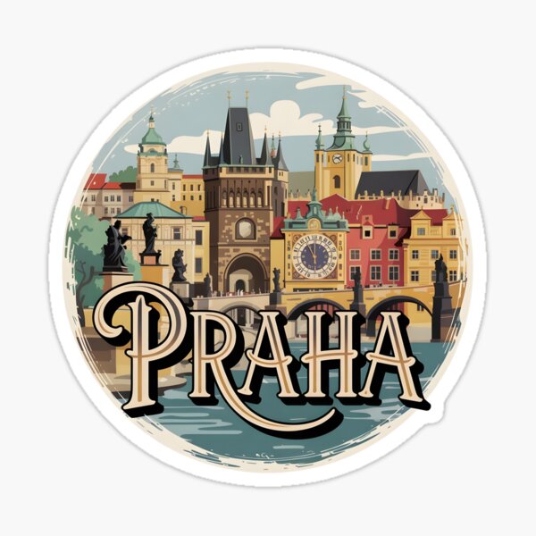 Item preview, Classic "Praha" – Vintage Prague Souvenir with Iconic Landmarks designed and sold by Zibis09.