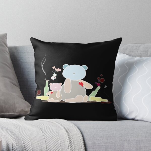 My wild night with Teddy Bear Throw Pillow