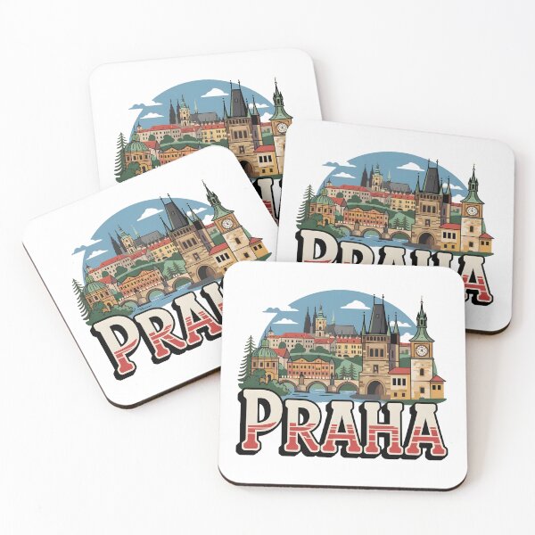 Item preview, Classic "Praha" – Vintage Prague Souvenir with Iconic Landmarks designed and sold by Zibis09.