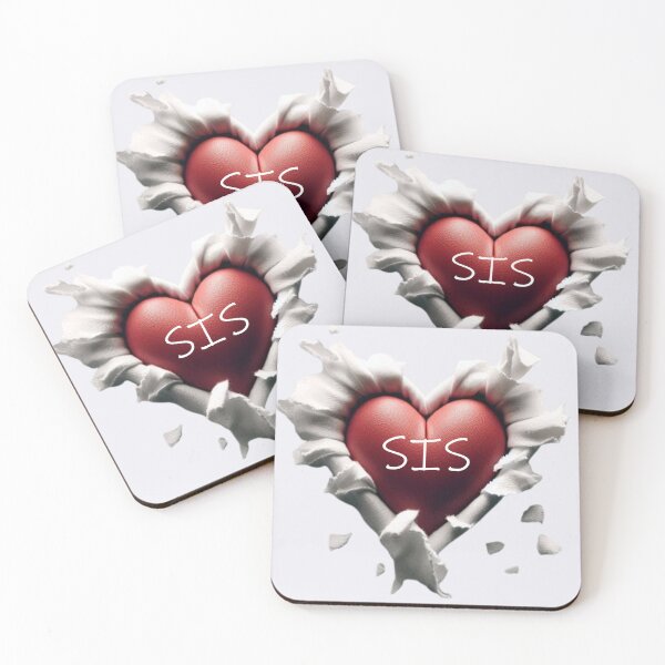 Item preview, Heart with "SIS" text, wrapped in torn white paper designed and sold by hardingcarl2.