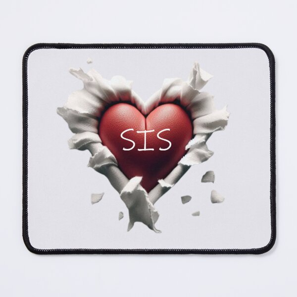 Item preview, Heart with "SIS" text, wrapped in torn white paper designed and sold by hardingcarl2.