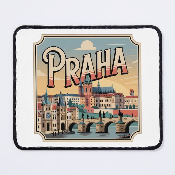 Item preview, Classic "Praha" – Vintage Prague Souvenir with Iconic Landmarks designed and sold by Zibis09.