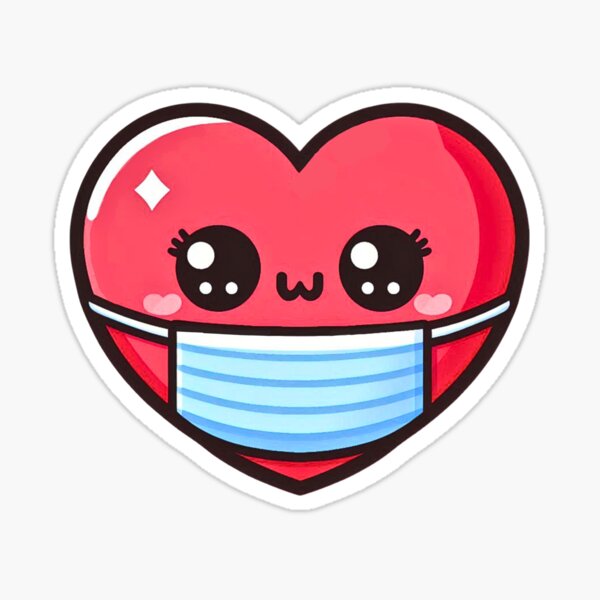Item preview, Cute Heart Wearing a Medical Mask – Healthcare Support Sticker designed and sold by HealthCoreCommunity.
