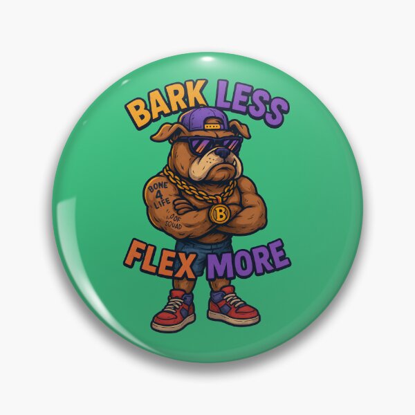 Item preview, Bark Less, Flex More – Funny Muscular Bulldog Streetwear Design designed and sold by Maximilianos.