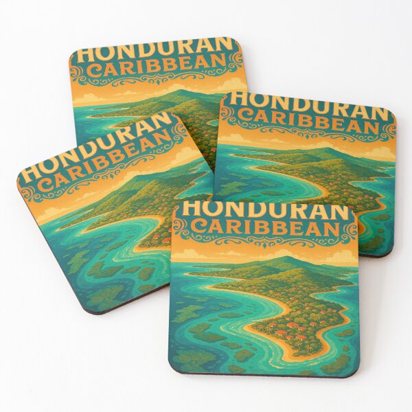 Item preview, Honduran Caribbean – Tropical Island Retro Travel Poster designed and sold by StudioCultura.