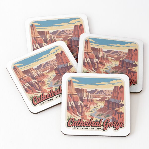 Item preview, Cathedral Gorge Nevada Vintage Travel Sticker, Magnet, T Shirt designed and sold by Zibis09.