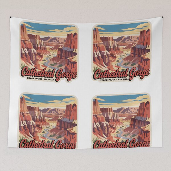 Item preview, Cathedral Gorge Nevada Vintage Travel Sticker, Magnet, T Shirt designed and sold by Zibis09.