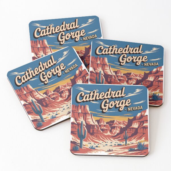 Item preview, Cathedral Gorge Nevada Vintage Travel Sticker, Magnet, T Shirt designed and sold by Zibis09.