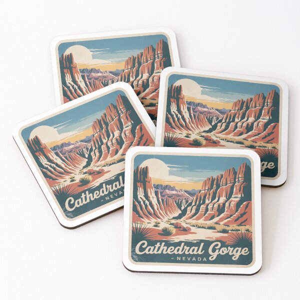 Item preview, Cathedral Gorge Nevada Vintage Travel Sticker, Magnet, Shirt designed and sold by Zibis09.