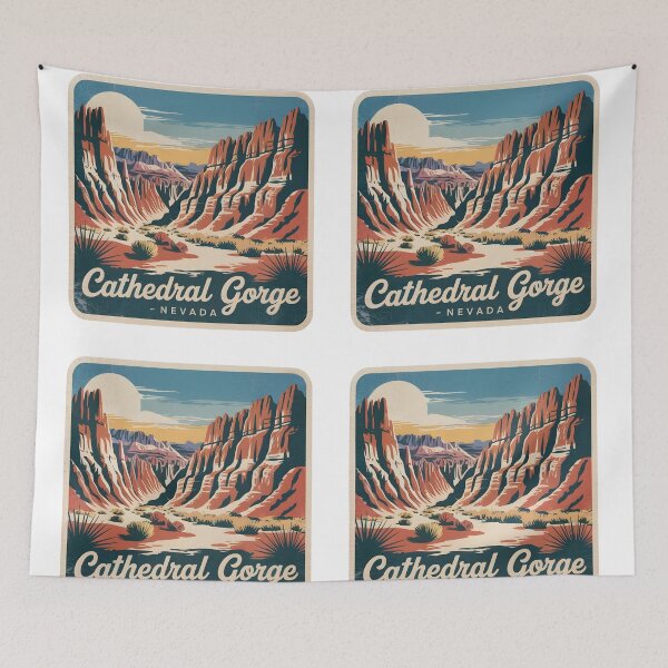 Item preview, Cathedral Gorge Nevada Vintage Travel Sticker, Magnet, Shirt designed and sold by Zibis09.