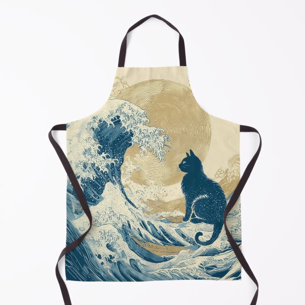 Item preview, Black Cat Riding the Ancient Wave ✨ designed and sold by Cat-Wave-Dream.
