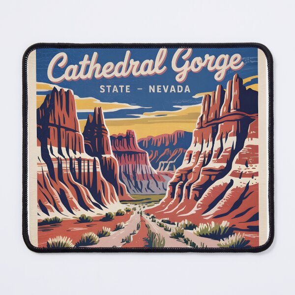 Item preview, Cathedral Gorge Nevada Vintage Travel Sticker, Magnet, Shirt designed and sold by Zibis09.