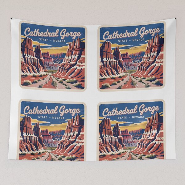 Item preview, Cathedral Gorge Nevada Vintage Travel Sticker, Magnet, Shirt designed and sold by Zibis09.