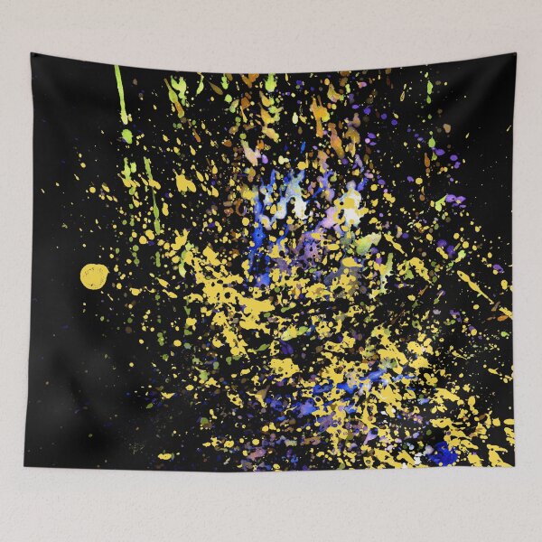 Item preview, Yellow blue paint on black designed and sold by AnnArtshock.