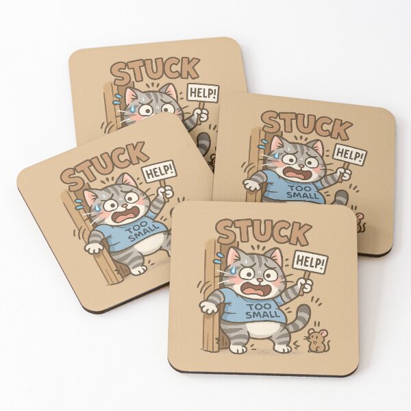 Item preview, Funny Stuck Cat Cartoon – Help Me Please! designed and sold by 奇0904.