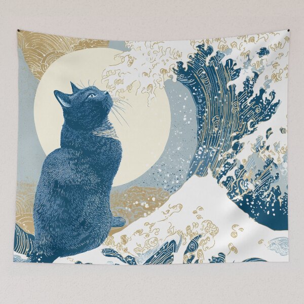 Item preview, When a Cat Views the Wave designed and sold by Cat-Wave-Dream.
