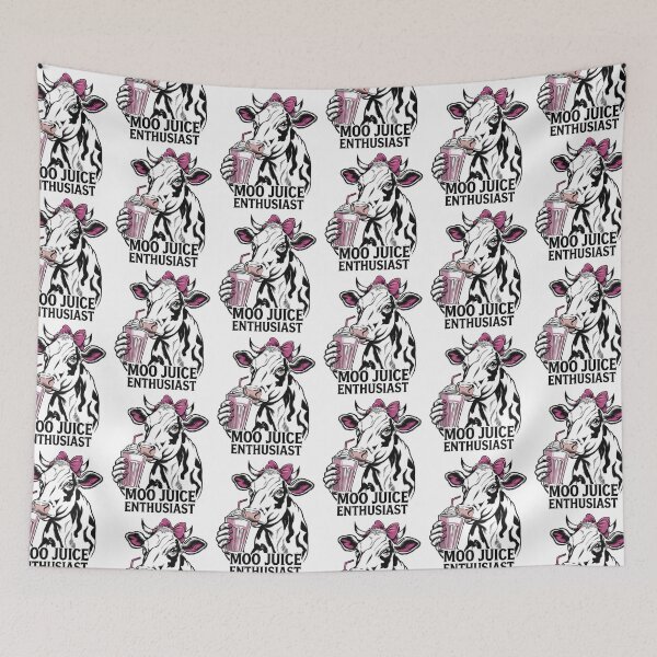 Item preview, Moo Juice Enthusiast Cow Drinking Milkshake designed and sold by Taans-Creation.