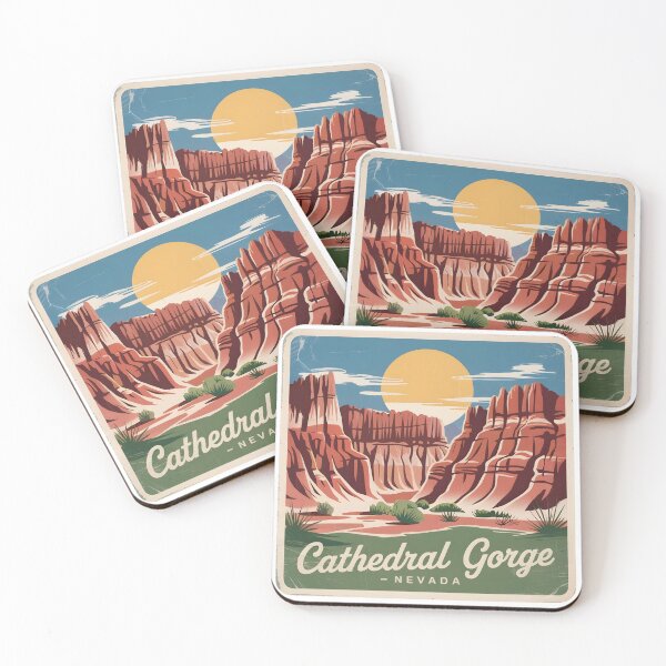 Item preview, Cathedral Gorge Nevada Vintage Travel Sticker, Magnet, Shirt designed and sold by Zibis09.