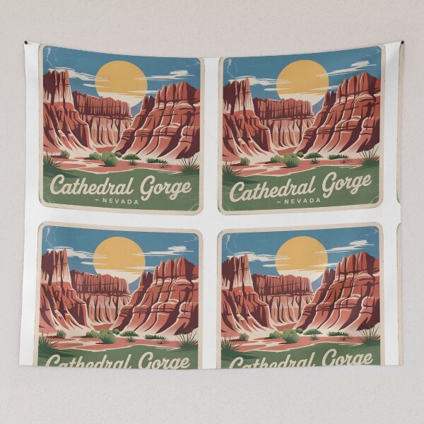 Item preview, Cathedral Gorge Nevada Vintage Travel Sticker, Magnet, Shirt designed and sold by Zibis09.