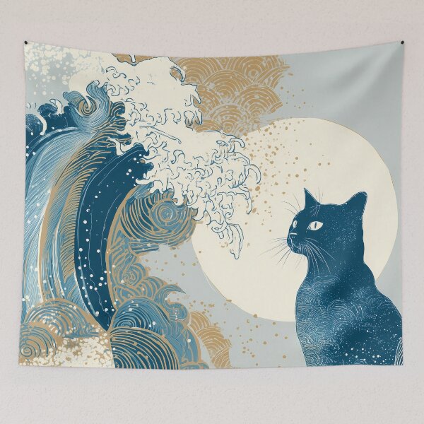 Item preview, Cat Meets Ocean’s Fury designed and sold by Cat-Wave-Dream.