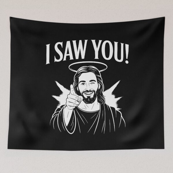 Item preview, Funny Cheeky Jesus Wink with “I Saw You!” Christmas Easter designed and sold by w1ckerman.