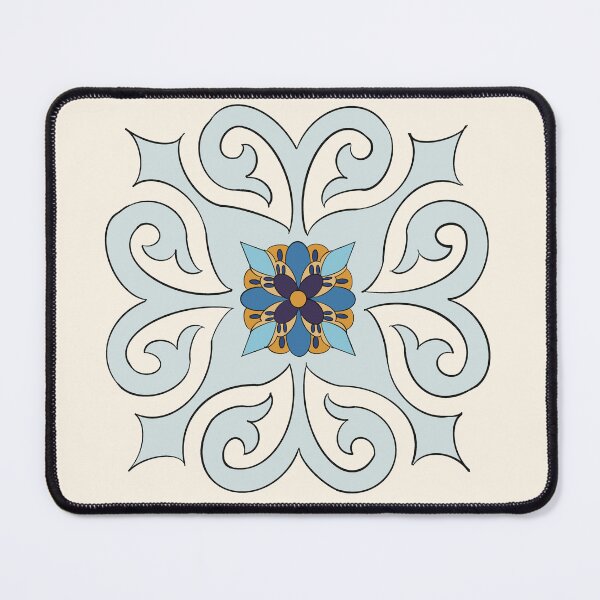 Item preview, Blue Ornamental Floral Tile designed and sold by hesomagari.