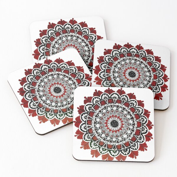 Item preview, RED RANGOLI MANDAL ART designed and sold by NivyasArtistry.