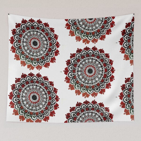 Item preview, RED RANGOLI MANDAL ART designed and sold by NivyasArtistry.