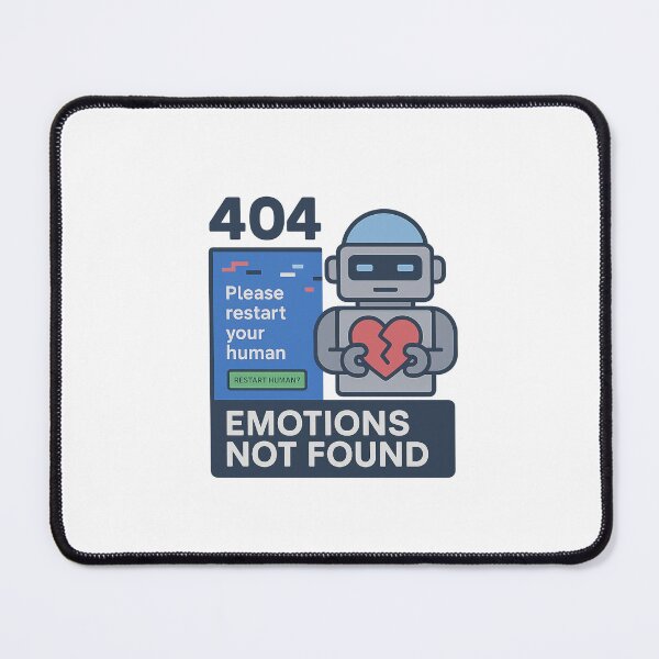 Item preview, 404 Emotions Not Found – Funny AI Robot Tech Glitch Humor Design designed and sold by DJCApparel.