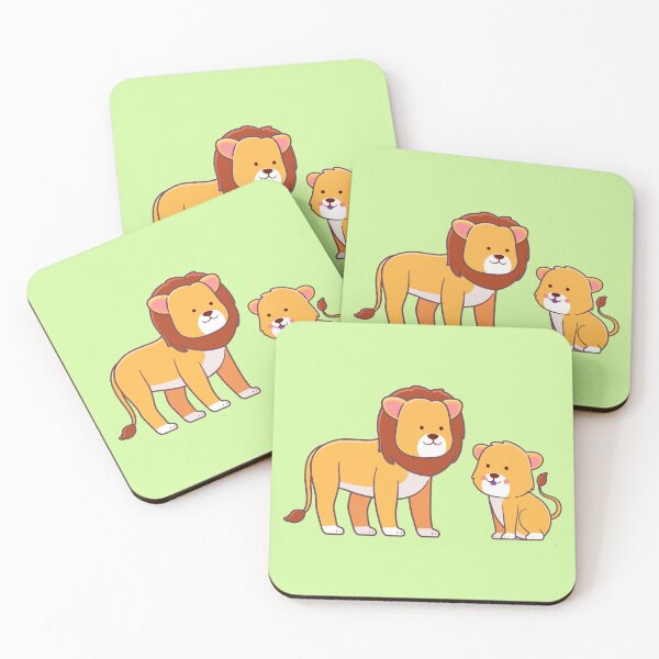 Item preview, Cute lion and lion cub in cartoon style. designed and sold by alvariski.